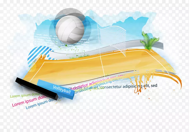 沙滩排球运动-排球运动海报设计