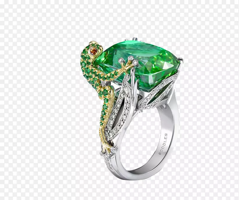 青蛙珠宝订婚戒指翡翠蜥蜴翡翠戒指