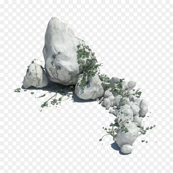 岩石三维建模三维计算机图形Autodesk 3ds max纹理映射-灰色岩石