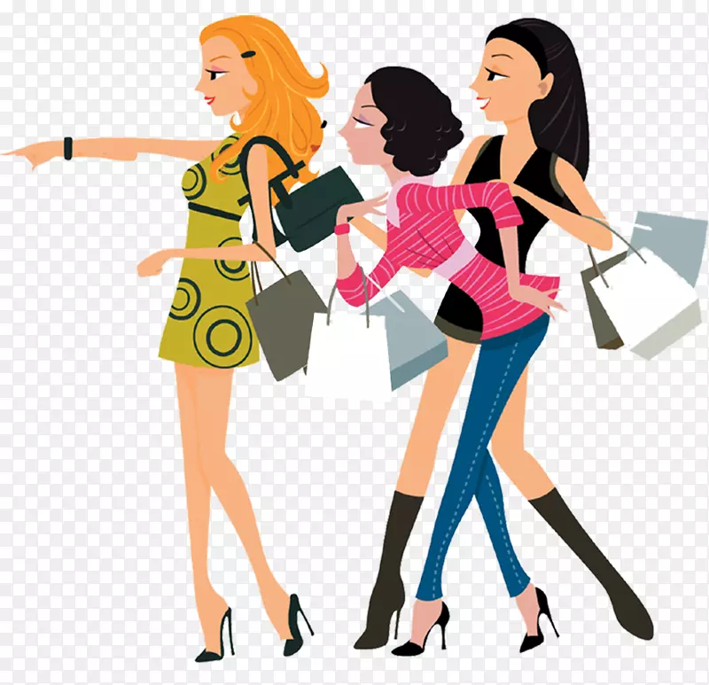 购物时尚手袋夹艺术-女性购物