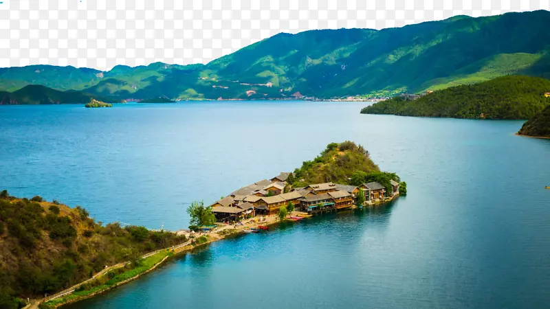 香格里拉市泸沽湖丽江旅游景点-泸沽湖里格比半岛十七