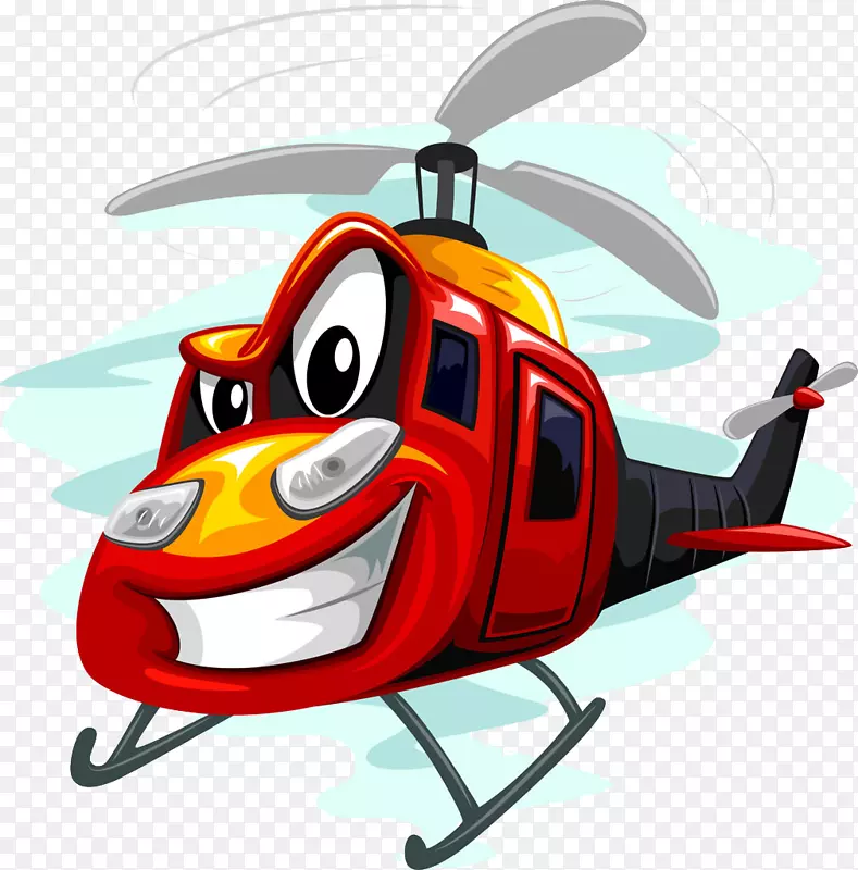 直升机动画剪辑艺术.手绘卡通直升机