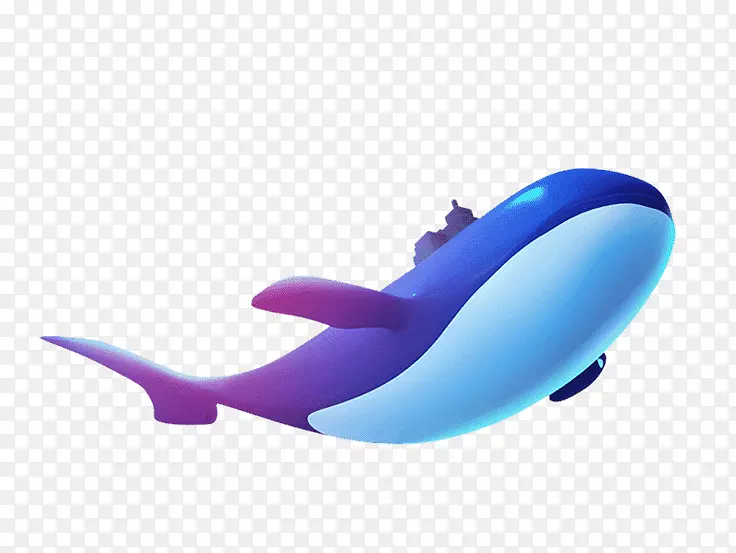 海豚网设计鲸鱼图标-蓝色海豚