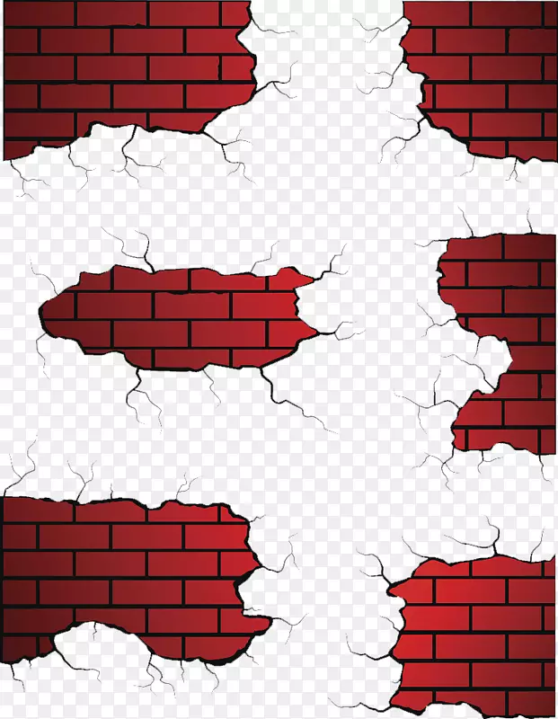 砖墙灰泥.红砖方墙