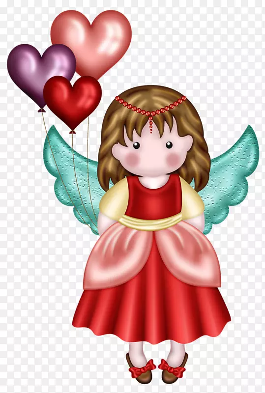 天使爱情情人节插画-爱天使娃娃
