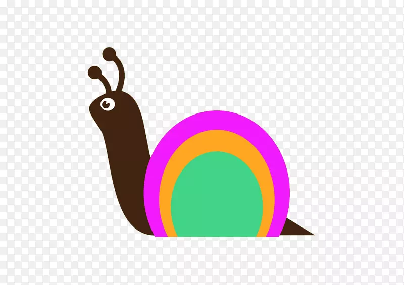 蜗牛正交圈卡通片艺术彩色蜗牛
