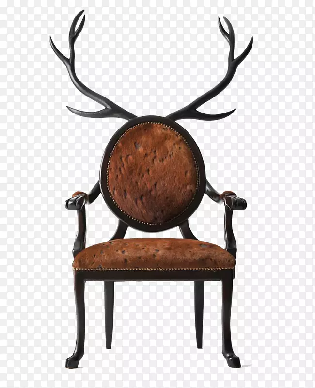 3107型椅子家具室内设计服务.鹿角棕色复古造型椅