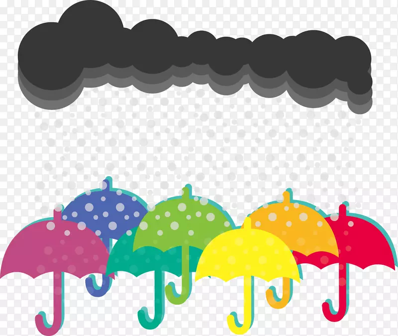 雨伞剪贴画.彩虹伞