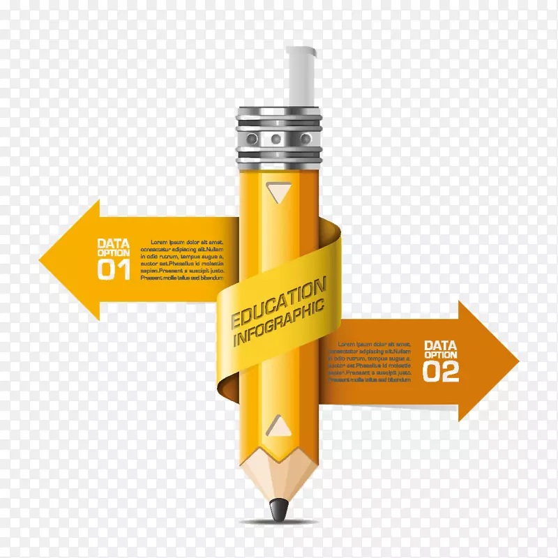 信息图形教育铅笔插图.商务精美铅笔材料