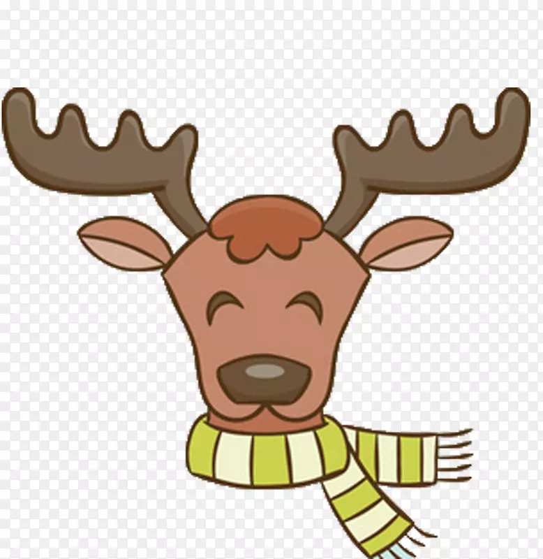 驯鹿圣诞老人圣诞插画-鹿画