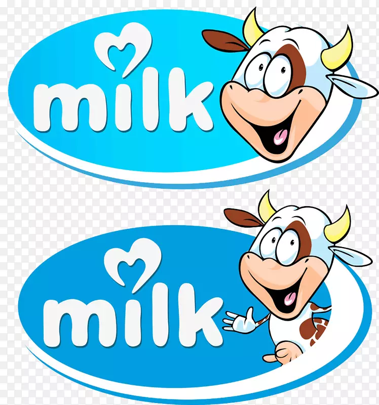奶牛标志剪贴画-牛奶