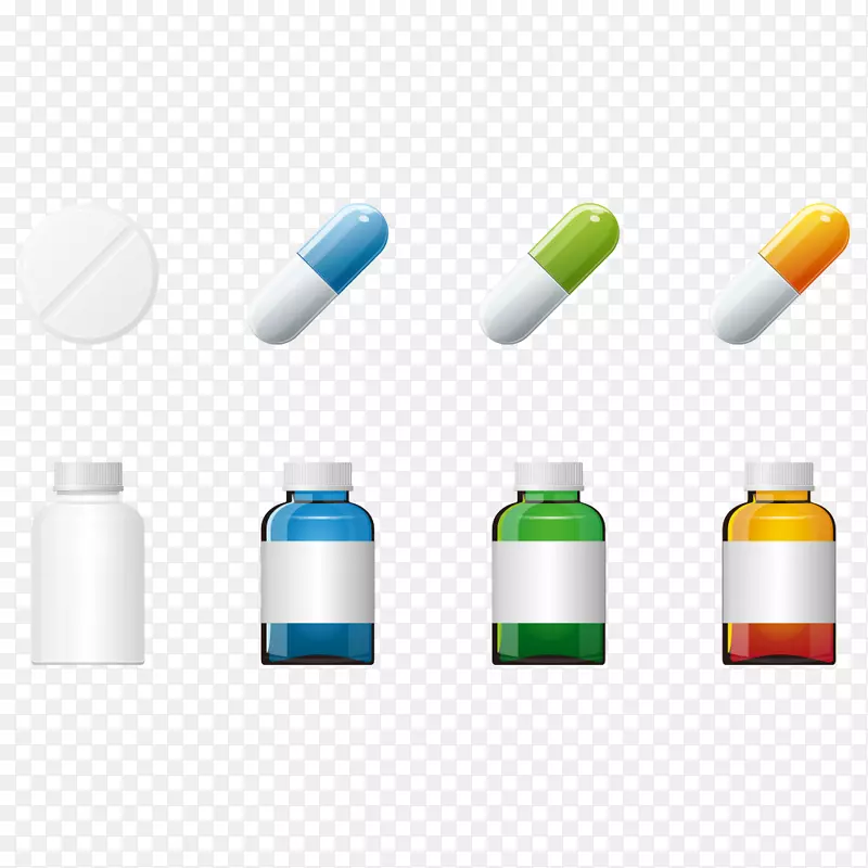 药品阿司匹林片药物瓶和药片