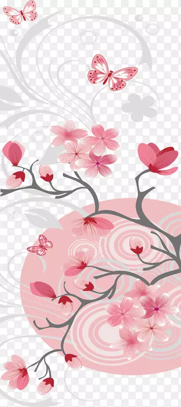 纸樱花画.手绘优雅的樱花