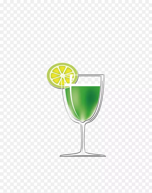 鸡尾酒，葡萄酒，玻璃杯，绿色饮料