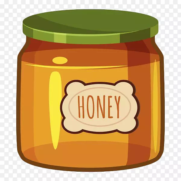 罐子蜂蜜卡通插图.手绘卡通蜂蜜罐