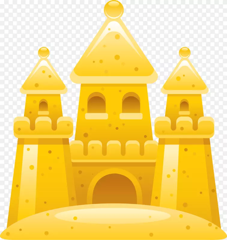 黄沙艺术与游戏城堡-黄色卡通沙城堡