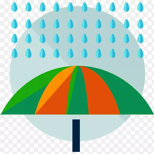 雨可伸缩图形图标-雨伞下的雨