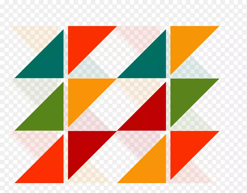 三角拼图几何欧式彩色三角拼图