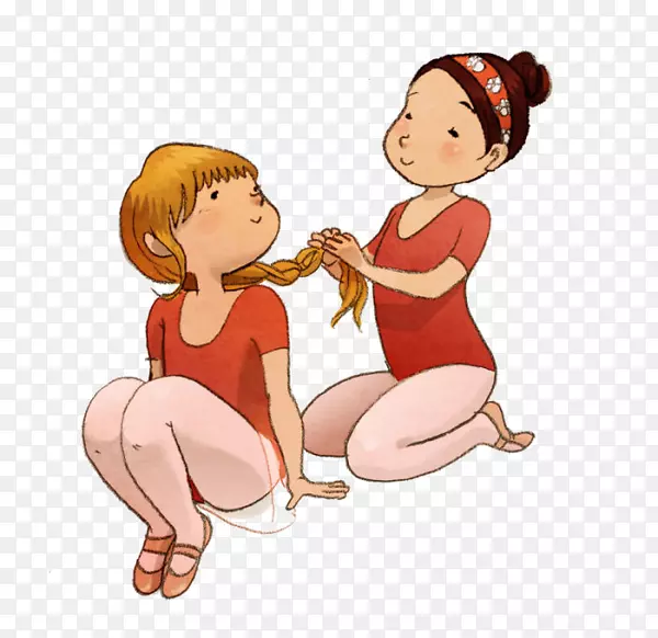芭蕾舞蹈家插图-卡通芭蕾舞者辫子