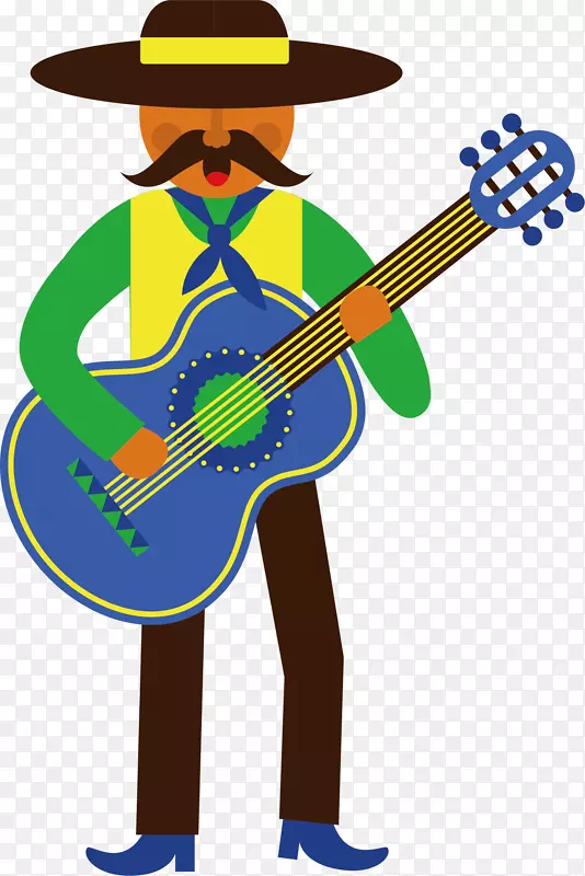里约热内卢的巴西狂欢节-吉他手