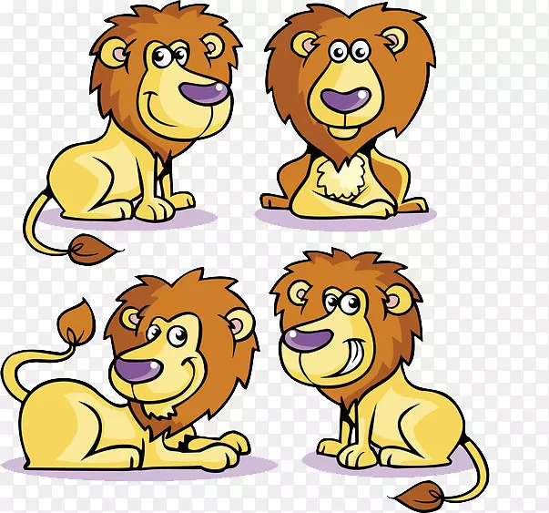 狮子卡通画夹艺术-狮子