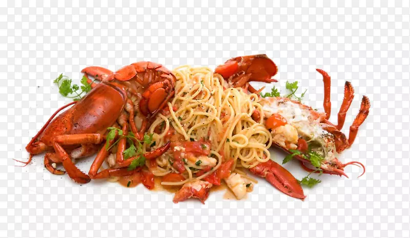 荷马意大利面，意大利菜，海鲜-美味的龙虾
