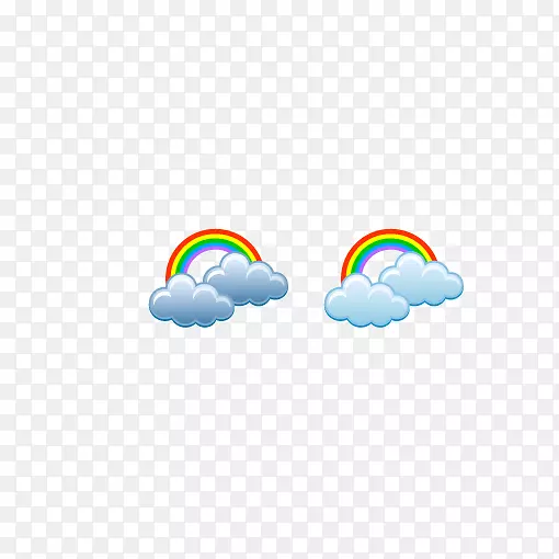 云天气彩虹-天气符号，云，彩虹