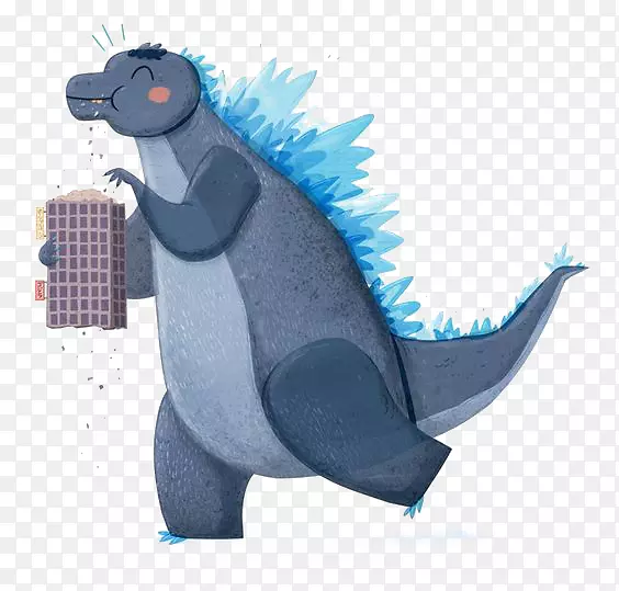 哥斯拉动画插图-创意恐龙