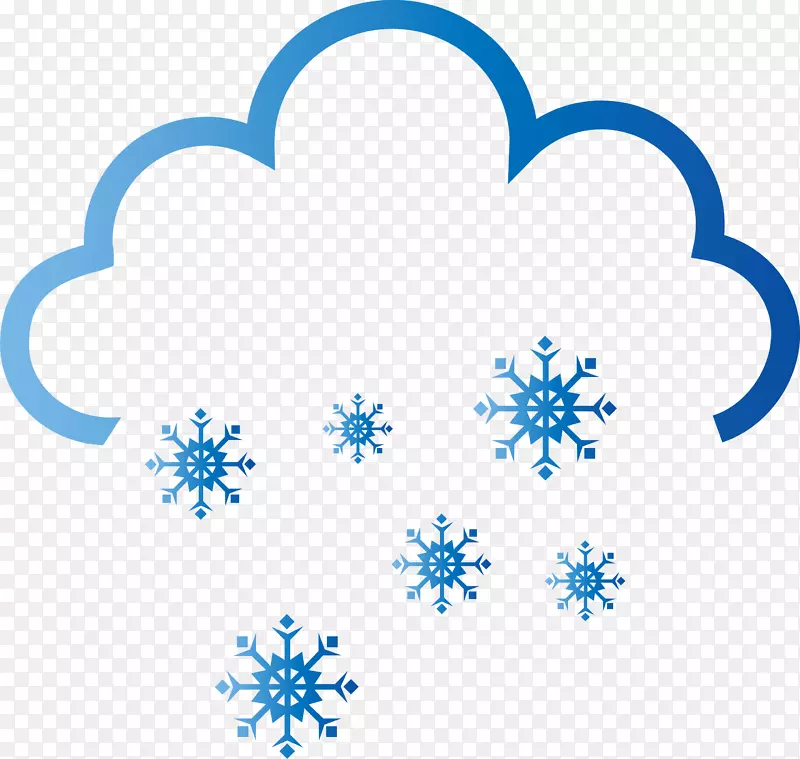 天气预报符号.蓝色雪天气符号