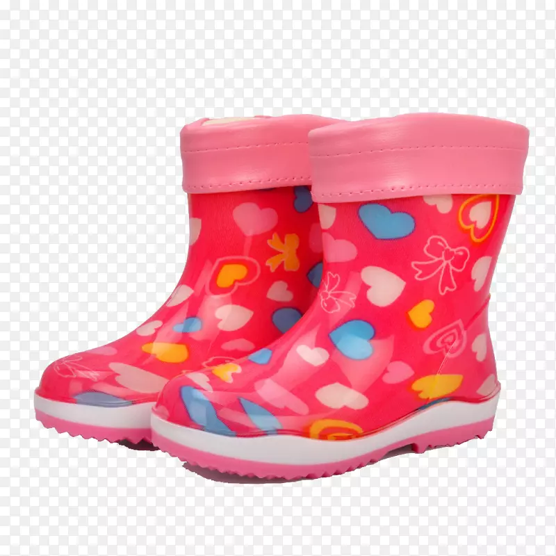 粉红儿童惠灵顿靴子设计师-儿童雨靴
