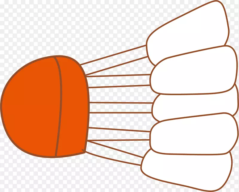 羽毛球网设计师-手绘橙色羽毛球