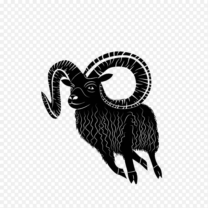 羊历十二生肖手绘山羊