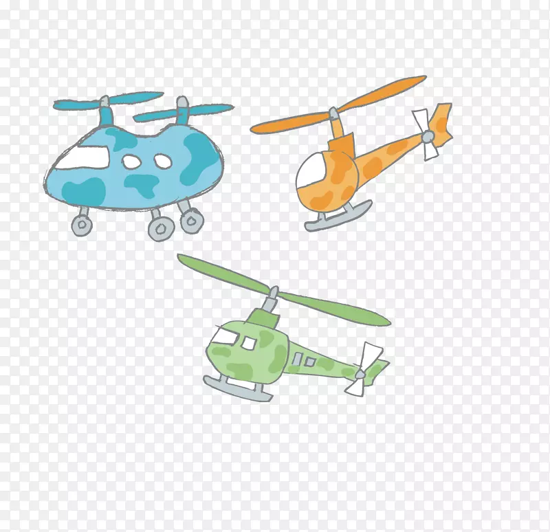 直升机飞机图纸.手绘玩具直升机