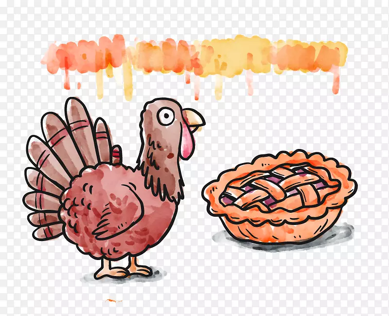 火鸡感恩节插图-感恩节食物载体