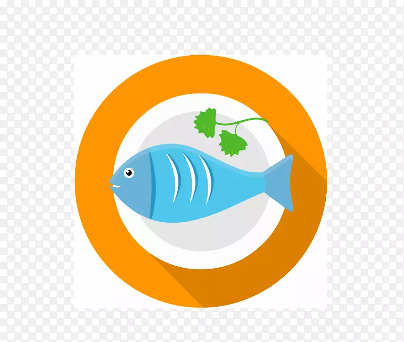 海鲜鱼肉图标-蓝色鱼类载体