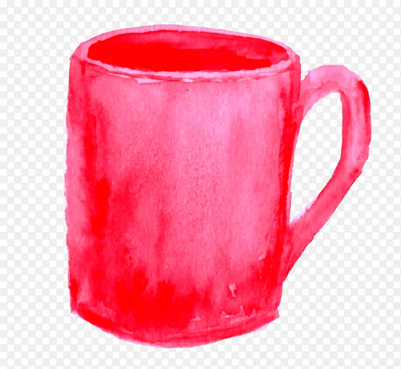 红色咖啡杯-红色杯子