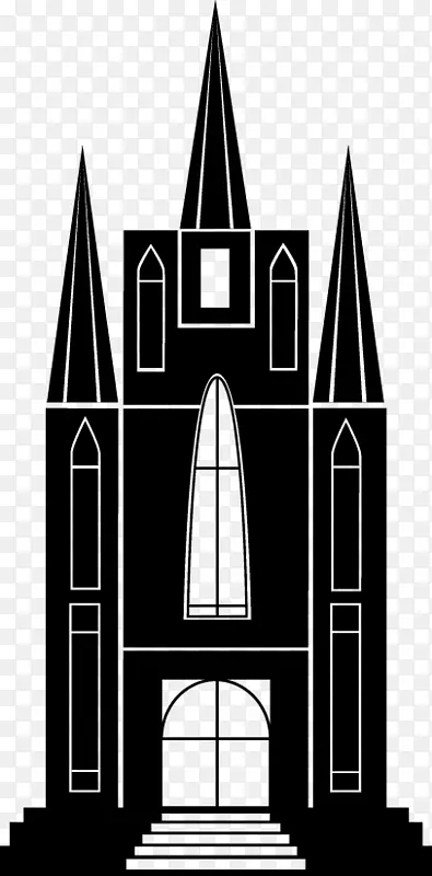 剪影建筑下载-天主教教堂剪影材料