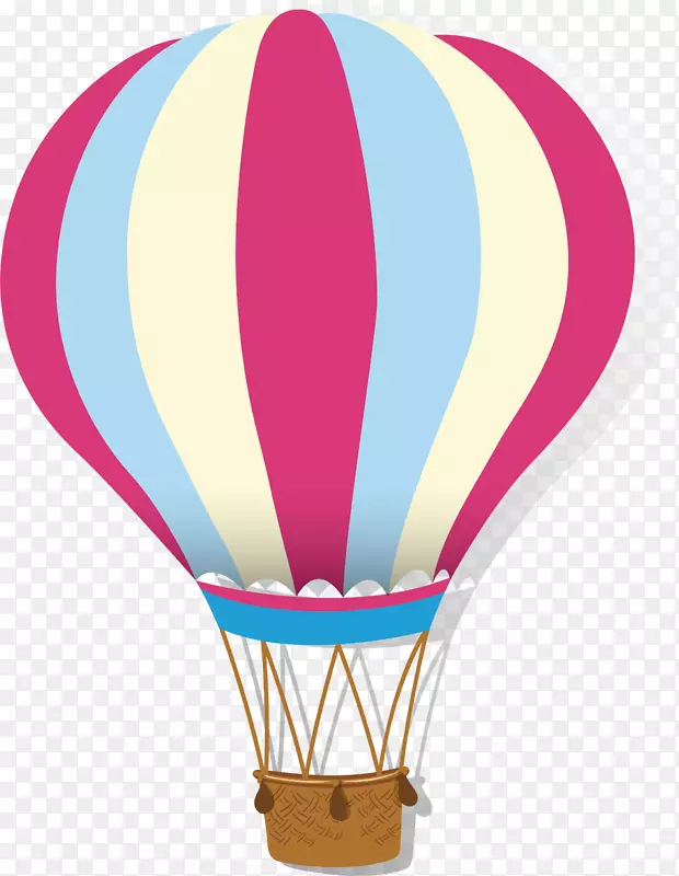 热气球飞机-条纹气球