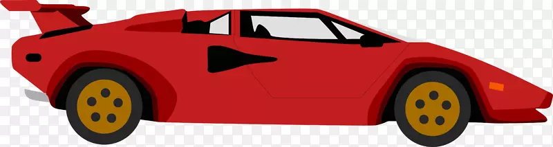 兰博基尼康塔赫跑车豪华车-红色改装跑车