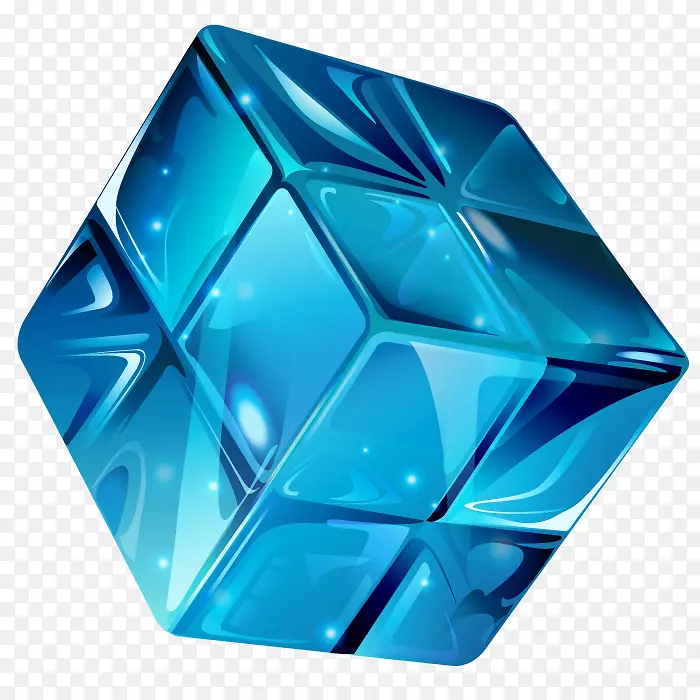 Web横幅立方体-逼真的水晶立方体
