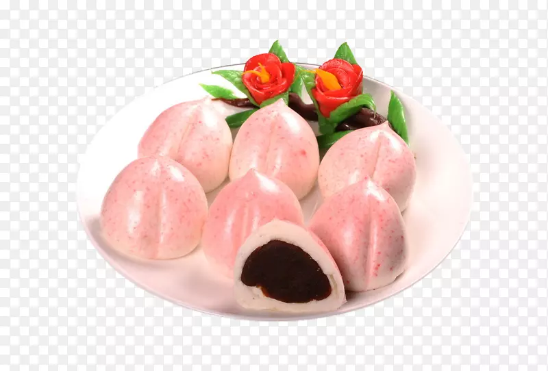 长寿桃子亚洲菜甜豆酱多拉吉免费食品摄影桃子豆沙拉图