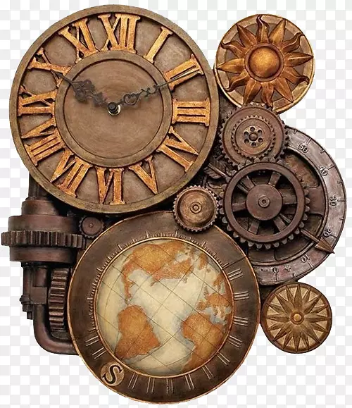 蒸汽朋克时尚齿轮时钟-美丽的西方钟