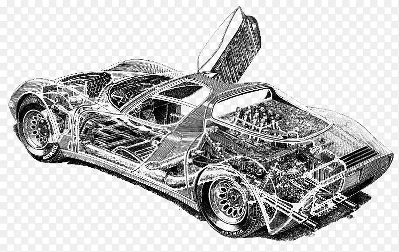 阿尔法罗密欧33斯特拉代尔汽车阿尔法罗密欧蒂波33阿尔法罗密欧147-黑白素描机械跑车