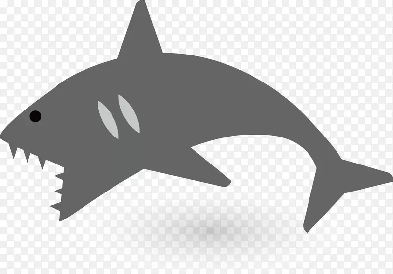 大白鲨攻击图标-绘制鲨鱼
