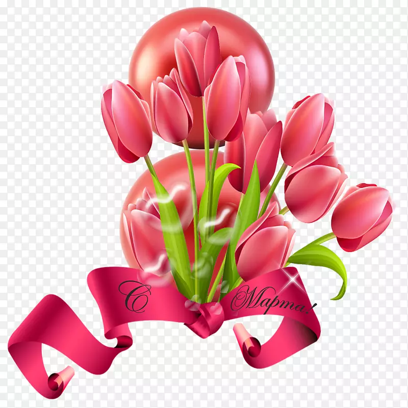 花卉设计复活节百合郁金香插花艺术-红色郁金香