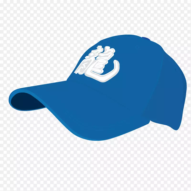 运动器材球类图标-蓝色棒球帽