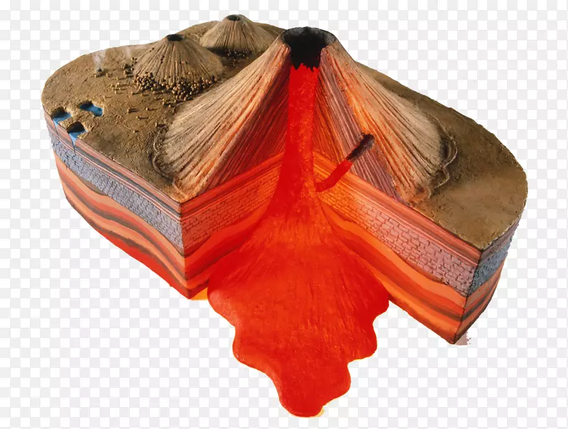 火山岩浆渣锥模型面-火山岩截面