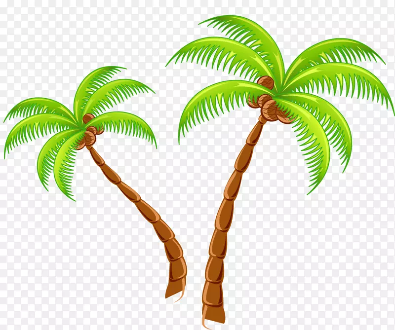 热带岛屿度假胜地剪贴画-椰子树
