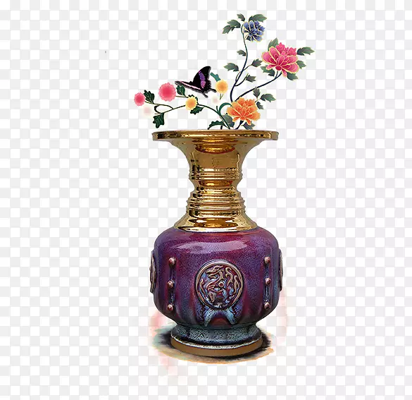 陶瓷花瓶-紫色花瓶