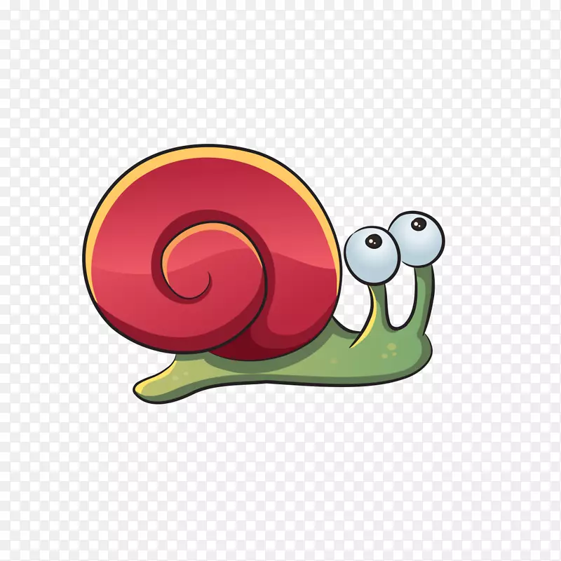 海螺画水生动物.卡通蜗牛形状